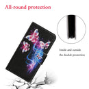 For Huawei P Smart 2021 / Y7a Coloured Drawing Pattern Horizontal Flip PU Leather Case with Holder & Card Slots & Wallet & Lanyard(Three Fluorescent Butterflies)