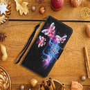 For Huawei P Smart 2021 / Y7a Coloured Drawing Pattern Horizontal Flip PU Leather Case with Holder & Card Slots & Wallet & Lanyard(Three Fluorescent Butterflies)