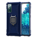 For Samsung Galaxy S20 FE Carbon Fiber Protective Case with 360 Degree Rotating Ring Holder(Blue)