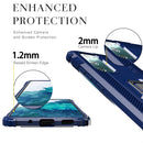 For Samsung Galaxy S20 FE Carbon Fiber Protective Case with 360 Degree Rotating Ring Holder(Blue)