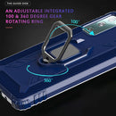 For Samsung Galaxy S20 FE Carbon Fiber Protective Case with 360 Degree Rotating Ring Holder(Blue)