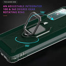 For Samsung Galaxy S20 FE Carbon Fiber Protective Case with 360 Degree Rotating Ring Holder(Green)