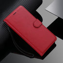 For Samsung Galaxy S20 Lite / S20 FE 5G / S20 Fan Edition Solid Color Horizontal Flip Protective Leather Case with Holder & Card Slots & Wallet & Photo Frame & Lanyard(Red)