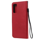 For Samsung Galaxy S20 Lite / S20 FE 5G / S20 Fan Edition Solid Color Horizontal Flip Protective Leather Case with Holder & Card Slots & Wallet & Photo Frame & Lanyard(Red)