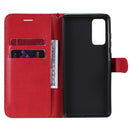 For Samsung Galaxy S20 Lite / S20 FE 5G / S20 Fan Edition Solid Color Horizontal Flip Protective Leather Case with Holder & Card Slots & Wallet & Photo Frame & Lanyard(Red)