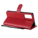 For Samsung Galaxy S20 Lite / S20 FE 5G / S20 Fan Edition Solid Color Horizontal Flip Protective Leather Case with Holder & Card Slots & Wallet & Photo Frame & Lanyard(Red)