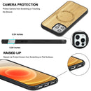 Wood Veneer Ring Embossed Magsafe Case Magnetic TPU Shockproof Case For iPhone 12 Pro Max(Bamboo)