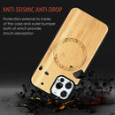 Wood Veneer Ring Embossed Magsafe Case Magnetic TPU Shockproof Case For iPhone 12 Pro Max(Bamboo)