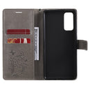 For Samsung Galaxy S20 FE 5G / S20 Lite 3D Butterflies Embossing Pattern Horizontal Flip Leather Case with Holder & Card Slot & Wallet(Gray)