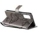 For Samsung Galaxy S20 FE 5G / S20 Lite 3D Butterflies Embossing Pattern Horizontal Flip Leather Case with Holder & Card Slot & Wallet(Gray)