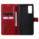For Samsung Galaxy S20 FE 5G / S20 Lite 3D Butterflies Embossing Pattern Horizontal Flip Leather Case with Holder & Card Slot & Wallet(Red)