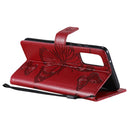 For Samsung Galaxy S20 FE 5G / S20 Lite 3D Butterflies Embossing Pattern Horizontal Flip Leather Case with Holder & Card Slot & Wallet(Red)