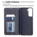 For Samsung Galaxy S21 5G Rhombus Texture Horizontal Flip Magnetic Leather Case with Holder & Card Slots(Black)