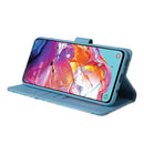For Samsung Galaxy A70 Marble Bronzing Stitching Horizontal Flip PU Leather Case with Holder & Card Slots & Wallet & Photo Frame(Blue)