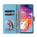For Samsung Galaxy A70 Marble Bronzing Stitching Horizontal Flip PU Leather Case with Holder & Card Slots & Wallet & Photo Frame(Blue)