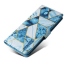 For Samsung Galaxy A70 Marble Bronzing Stitching Horizontal Flip PU Leather Case with Holder & Card Slots & Wallet & Photo Frame(Blue)