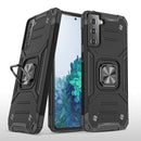 For Samsung Galaxy S21 5G Magnetic Armor Shockproof TPU + PC Case with Metal Ring Holder(Black)