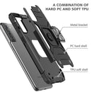 For Samsung Galaxy S21 5G Magnetic Armor Shockproof TPU + PC Case with Metal Ring Holder(Black)