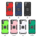 For Samsung Galaxy S21 5G Magnetic Armor Shockproof TPU + PC Case with Metal Ring Holder(Black)