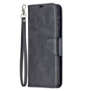 For Samsung Galaxy S21+ 5G Lambskin Texture Pure Color Horizontal Flip PU Leather Case with Holder & Card Slots & Wallet & Lanyard(Black)