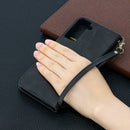 For Samsung Galaxy S21+ 5G Lambskin Texture Pure Color Horizontal Flip PU Leather Case with Holder & Card Slots & Wallet & Lanyard(Black)