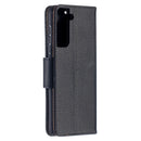 For Samsung Galaxy S21 5G Litchi Texture Pure Color Horizontal Flip Leather Case with Holder & Card Slots & Wallet & Lanyard(Black)
