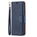 For Samsung Galaxy S21 5G Litchi Texture Pure Color Horizontal Flip Leather Case with Holder & Card Slots & Wallet & Lanyard(Dark Blue)