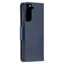 For Samsung Galaxy S21 5G Litchi Texture Pure Color Horizontal Flip Leather Case with Holder & Card Slots & Wallet & Lanyard(Dark Blue)