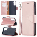 For Samsung Galaxy S21 5G Litchi Texture Pure Color Horizontal Flip Leather Case with Holder & Card Slots & Wallet & Lanyard(Rose Gold)