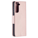 For Samsung Galaxy S21 5G Litchi Texture Pure Color Horizontal Flip Leather Case with Holder & Card Slots & Wallet & Lanyard(Rose Gold)