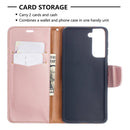 For Samsung Galaxy S21 5G Litchi Texture Pure Color Horizontal Flip Leather Case with Holder & Card Slots & Wallet & Lanyard(Rose Gold)