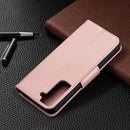 For Samsung Galaxy S21 5G Litchi Texture Pure Color Horizontal Flip Leather Case with Holder & Card Slots & Wallet & Lanyard(Rose Gold)