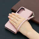 For Samsung Galaxy S21 5G Litchi Texture Pure Color Horizontal Flip Leather Case with Holder & Card Slots & Wallet & Lanyard(Rose Gold)