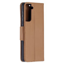 For Samsung Galaxy S21 5G Litchi Texture Pure Color Horizontal Flip Leather Case with Holder & Card Slots & Wallet & Lanyard(Brown)