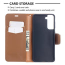 For Samsung Galaxy S21 5G Litchi Texture Pure Color Horizontal Flip Leather Case with Holder & Card Slots & Wallet & Lanyard(Brown)