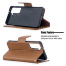 For Samsung Galaxy S21 5G Litchi Texture Pure Color Horizontal Flip Leather Case with Holder & Card Slots & Wallet & Lanyard(Brown)