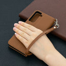For Samsung Galaxy S21 5G Litchi Texture Pure Color Horizontal Flip Leather Case with Holder & Card Slots & Wallet & Lanyard(Brown)