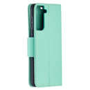For Samsung Galaxy S21 5G Litchi Texture Pure Color Horizontal Flip Leather Case with Holder & Card Slots & Wallet & Lanyard(Green)