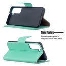 For Samsung Galaxy S21 5G Litchi Texture Pure Color Horizontal Flip Leather Case with Holder & Card Slots & Wallet & Lanyard(Green)