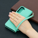 For Samsung Galaxy S21 5G Litchi Texture Pure Color Horizontal Flip Leather Case with Holder & Card Slots & Wallet & Lanyard(Green)