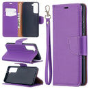 For Samsung Galaxy S21 5G Litchi Texture Pure Color Horizontal Flip Leather Case with Holder & Card Slots & Wallet & Lanyard(Purple)
