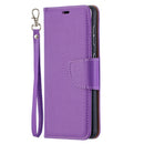 For Samsung Galaxy S21 5G Litchi Texture Pure Color Horizontal Flip Leather Case with Holder & Card Slots & Wallet & Lanyard(Purple)