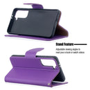 For Samsung Galaxy S21 5G Litchi Texture Pure Color Horizontal Flip Leather Case with Holder & Card Slots & Wallet & Lanyard(Purple)