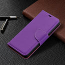For Samsung Galaxy S21 5G Litchi Texture Pure Color Horizontal Flip Leather Case with Holder & Card Slots & Wallet & Lanyard(Purple)