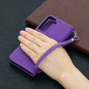 For Samsung Galaxy S21 5G Litchi Texture Pure Color Horizontal Flip Leather Case with Holder & Card Slots & Wallet & Lanyard(Purple)