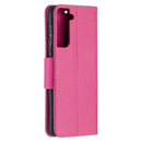 For Samsung Galaxy S21 5G Litchi Texture Pure Color Horizontal Flip Leather Case with Holder & Card Slots & Wallet & Lanyard(Rose Red)
