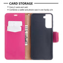 For Samsung Galaxy S21 5G Litchi Texture Pure Color Horizontal Flip Leather Case with Holder & Card Slots & Wallet & Lanyard(Rose Red)