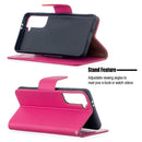 For Samsung Galaxy S21 5G Litchi Texture Pure Color Horizontal Flip Leather Case with Holder & Card Slots & Wallet & Lanyard(Rose Red)