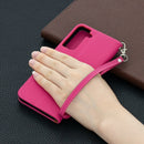 For Samsung Galaxy S21 5G Litchi Texture Pure Color Horizontal Flip Leather Case with Holder & Card Slots & Wallet & Lanyard(Rose Red)