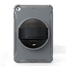 For iPad mini (2019) & mini 4 360 Degree Rotation PC+TPU Protective Cover with Holder & Hand Strap(Grey)